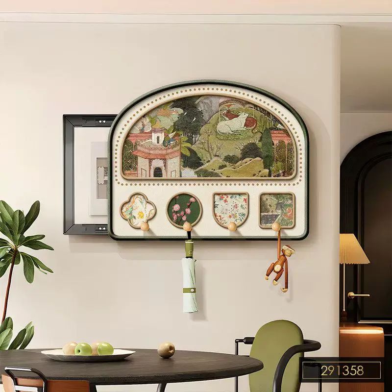 电表箱装饰画可推拉洞洞板收纳置物架客厅配电箱遮挡挂画