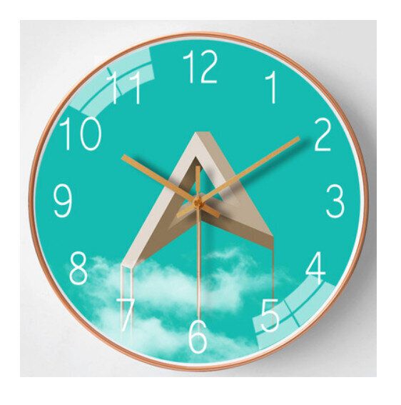 簡約家用裝飾掛牆掛鐘（簡約清新空間錯覺）【14英寸】