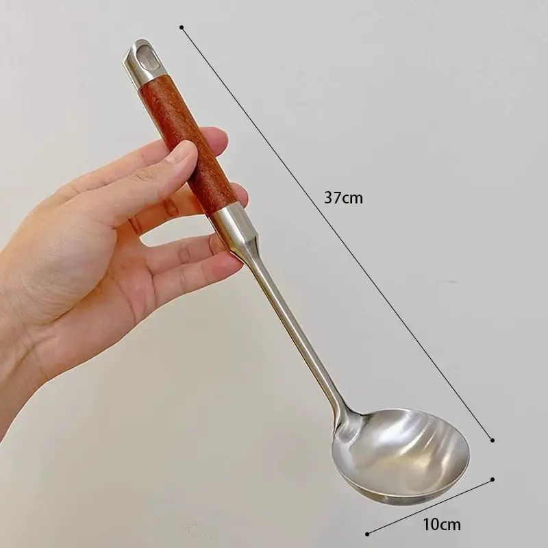 316不銹鋼胡桃木蘑菇鏟家用迷你炒菜鏟子小號不粘專用鍋鏟炒勺304