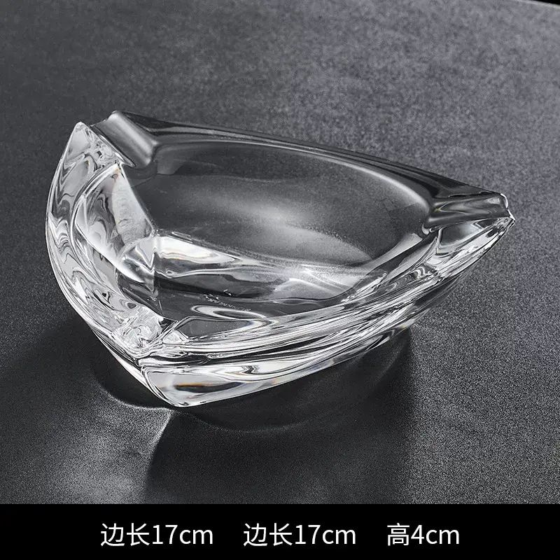 家用新款上市玻璃烟灰缸描金摆件简约烟缸客厅办公室专用高级感