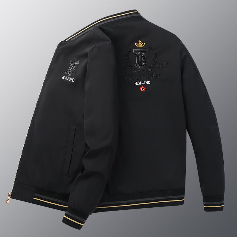 跨境欧品潮流轻奢男士棒球夹克外套休闲刺绣夹克潮牌青年大码上衣