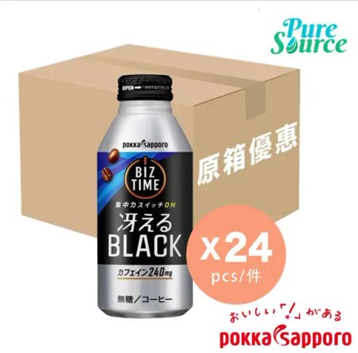 pokka sapporo | [日版][原箱]特濃無糖黑咖啡390g x24 (罐裝