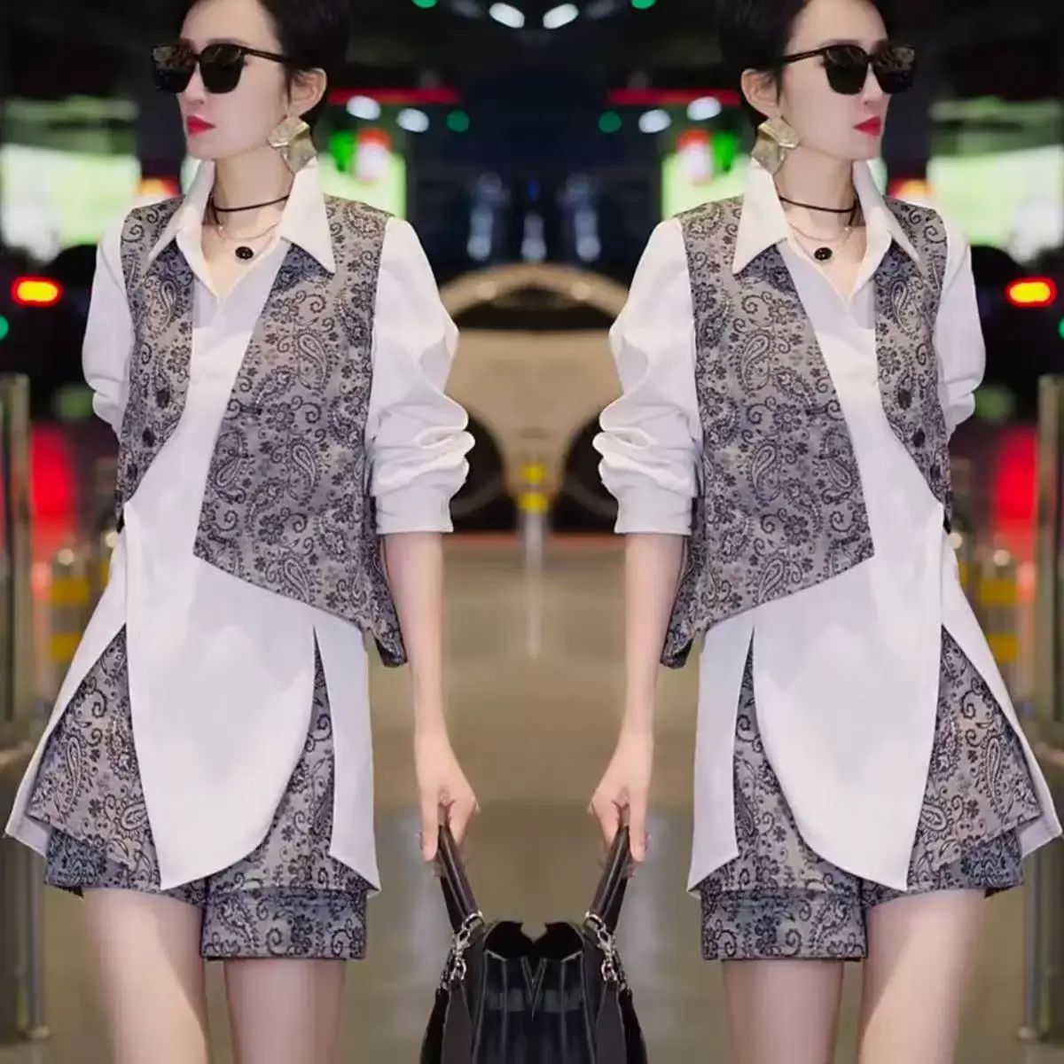 rts to show slimming and high quality three piece set Printed Three Piece Set L90 105 pounds Style 1