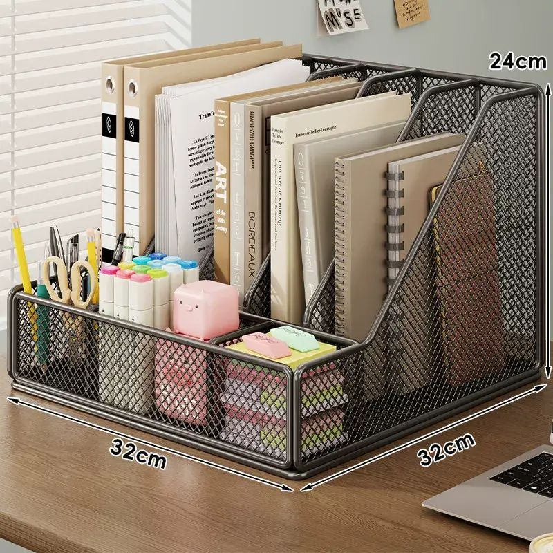 Iron Metal File Holder Desktop A4 Paper Document Office Storage Rack