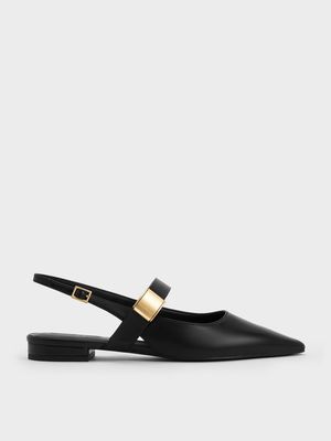 Charles & Keith - Yvette 金屬釦帶裸跟鞋