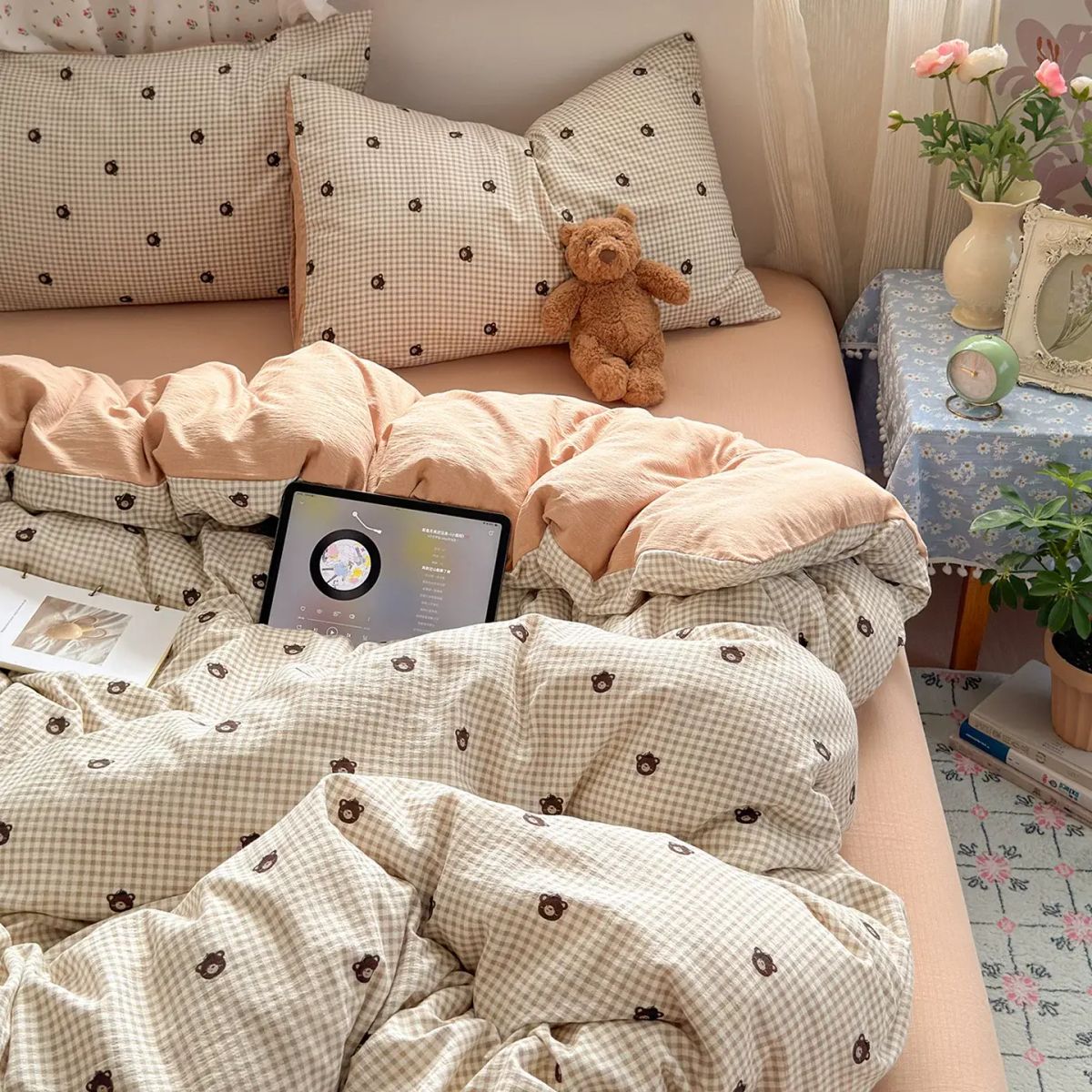 A 類母嬰級三件套 | 純棉雙層紗床單 | 裸睡四件套 ins 風 | 學生宿舍床品套裝