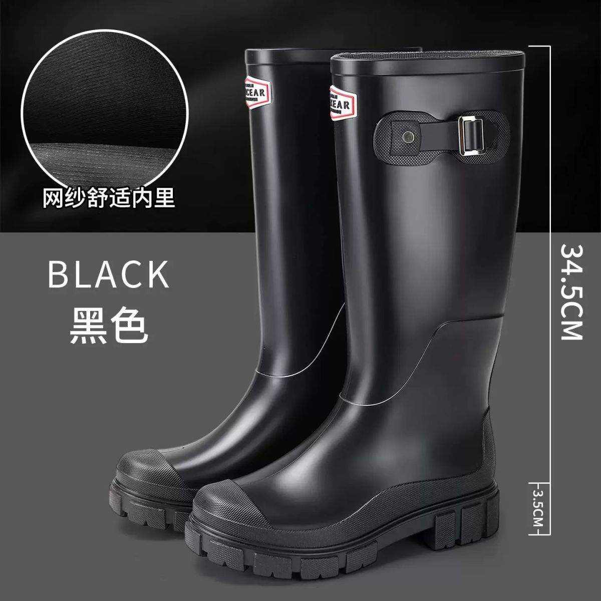 雨林徒步水鞋女款成人時尚高筒雨靴外穿長筒水靴防滑防水工作膠鞋