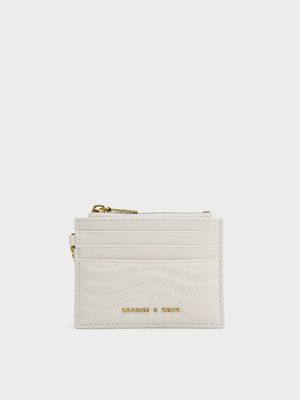 Charles & Keith - Aubrielle 浪紋拉鍊票卡夾