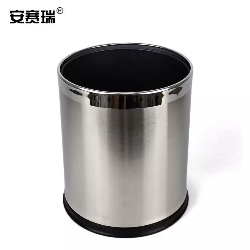 安赛瑞 双层不锈钢垃圾桶（2个装）10L商务办公室桶  24021 BJ