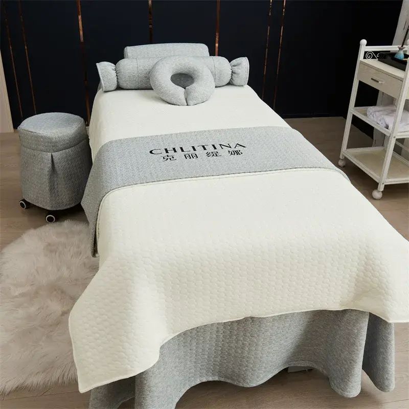 针织棉加厚圈圈亲肤美容按摩洗头床用床罩四件套五件套多件套