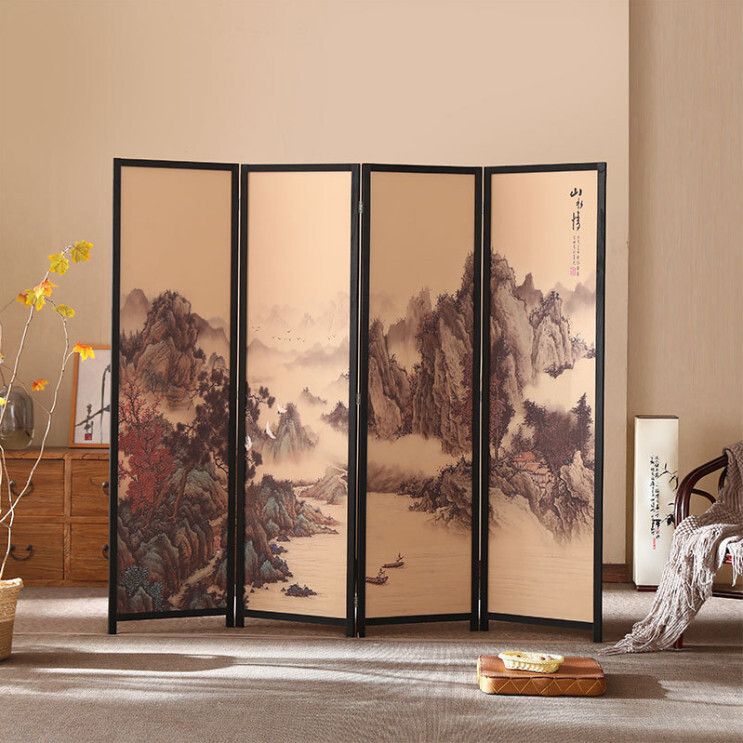 木藝傢具(共4片) 辨公室屏風 玄關分隔 客廳屏風【圖案4】共4片 180x50cmx4片