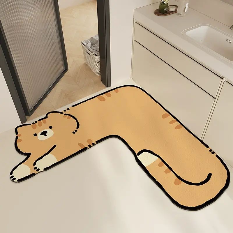 浴室地垫L型转角防滑l吸水垫洗手间厨房脚垫子卫生间门口厕所地毯