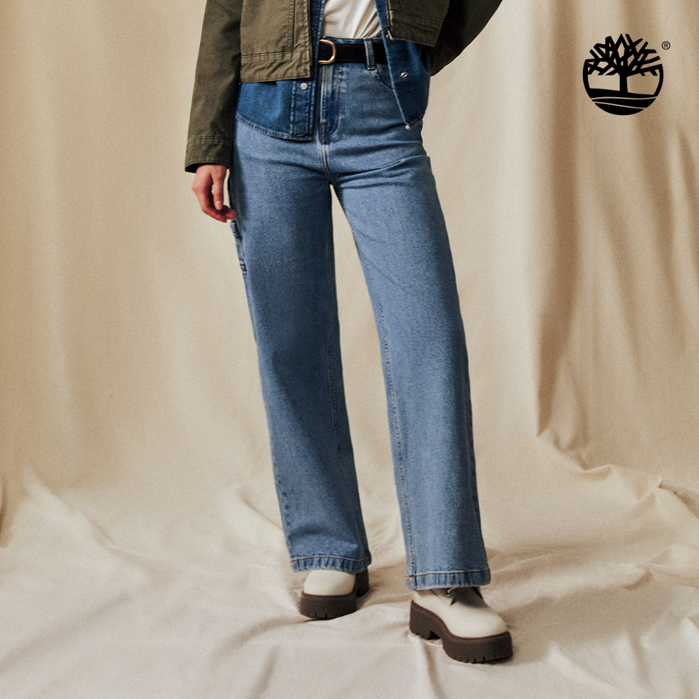 女款天絲™牛仔寬褲