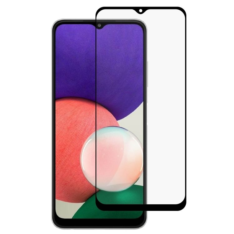 適用於 三星 Galaxy A22 5G / A23 絲印二強 全屏鋼化玻璃膜