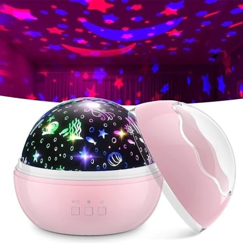 LED 夜灯，16 种颜色 2 种主题，儿童房星星投影灯，360° 旋转 USB 充电海洋夜灯，生日礼物，圣诞礼物，适合 3-14 岁儿童