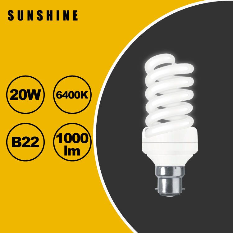 CFL Spiral Bulb - 20W / B22 / Daylight 6400K #Energy Saving Lamp (S20B22D-N2)