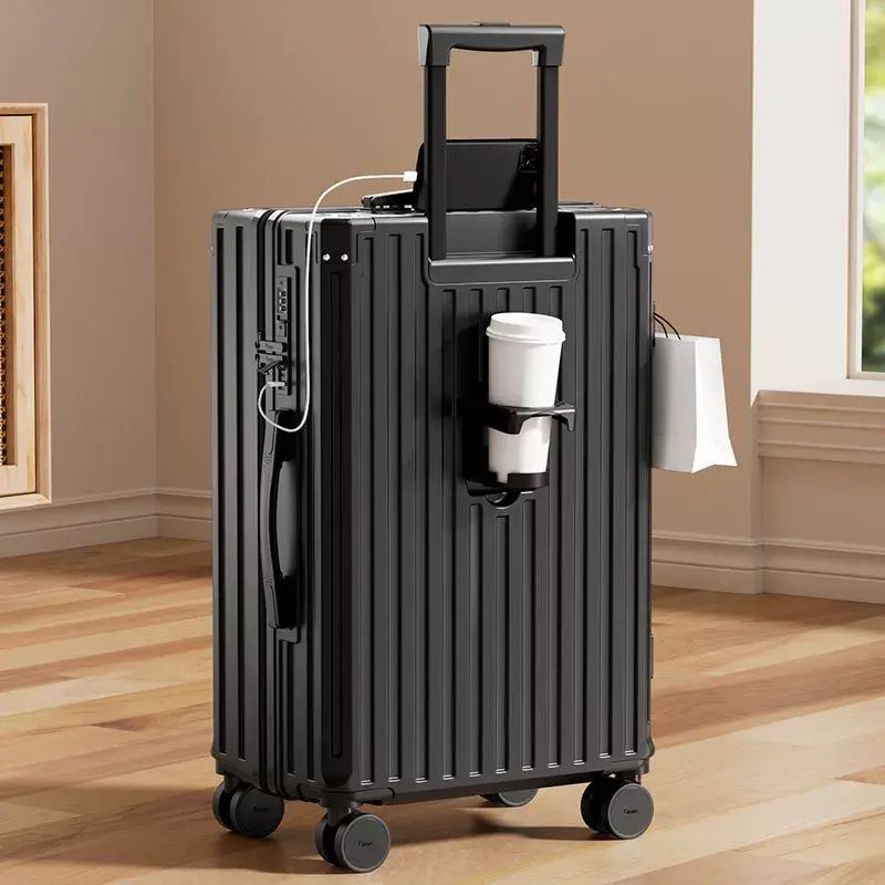 百麗國際旗下高檔22寸行李箱男多功能拉杆箱結實耐用旅行箱皮箱