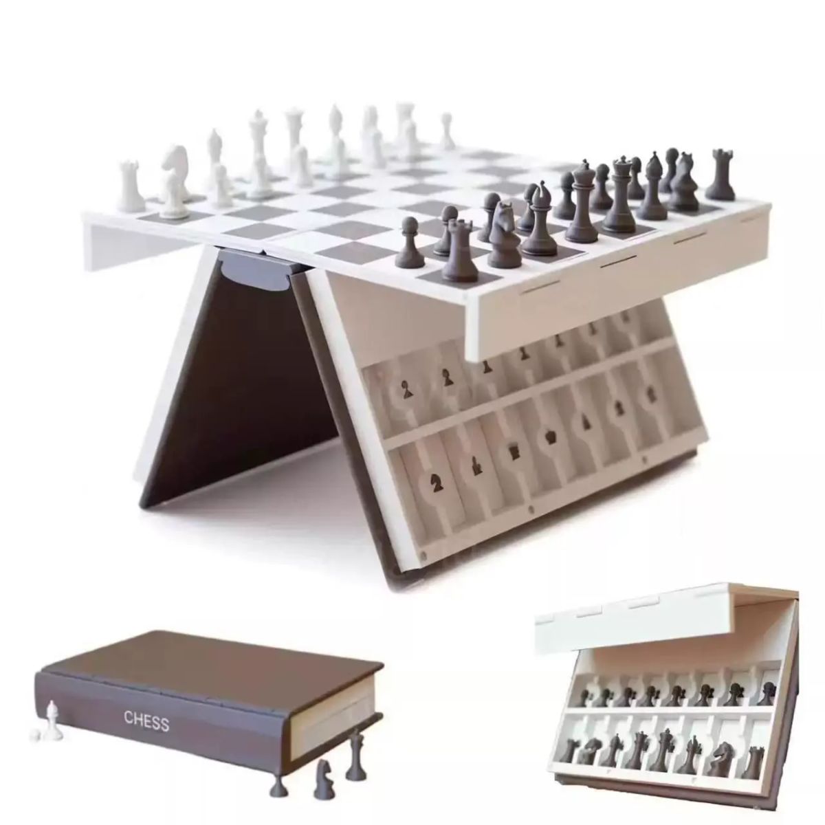 學生摺疊迷你便攜磁性棋盤棋子兒童比賽益智國際象棋遊戲3d列印
