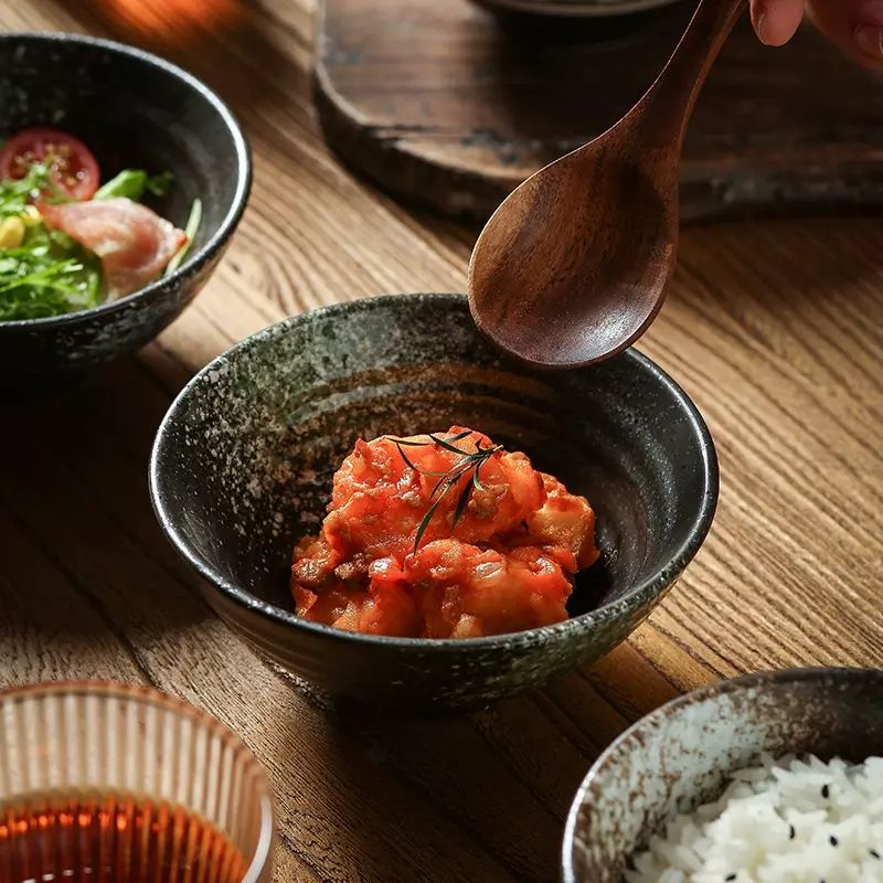 复古窑变釉下彩单个饭碗家用面碗汤碗陶瓷餐具新款精致泡面沙拉碗