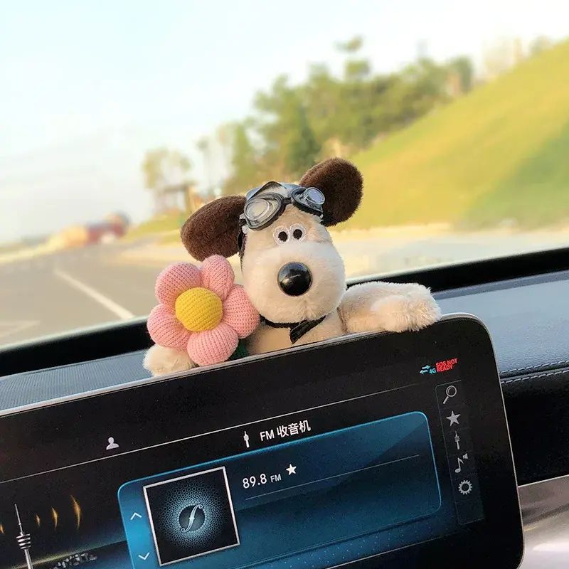 可爱修狗后视镜摆件趴趴公仔汽车装饰中控屏幕车载玩偶车内饰品女