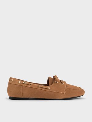 Charles & Keith - Kori 麂皮綁帶帆船鞋