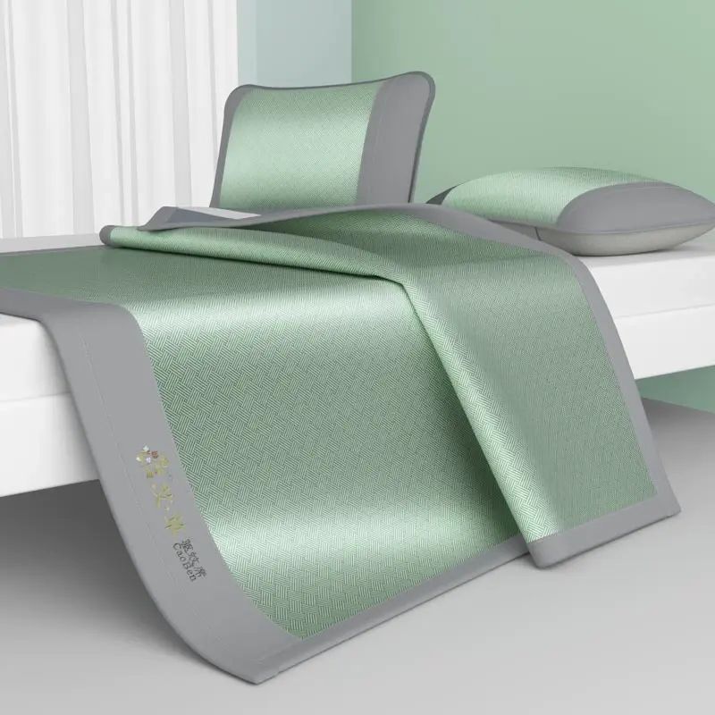 2025新款凉席 艾草冰丝凉席 夏天单人凉席 宿舍可机洗凉席 藤席竹席 夏季软席子平行进口