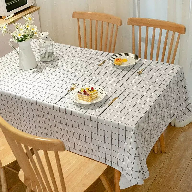 Student Desk Grid Tablecloth Rectangular Coffee Table Cloth