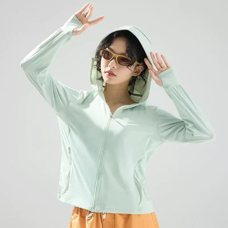 Women's Ice Silk Sunscreen Jacket, Original Yarn, Cooling Sunscreen Clothing