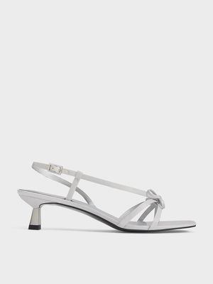 Charles & Keith - 蝴蝶結細帶高跟拖鞋