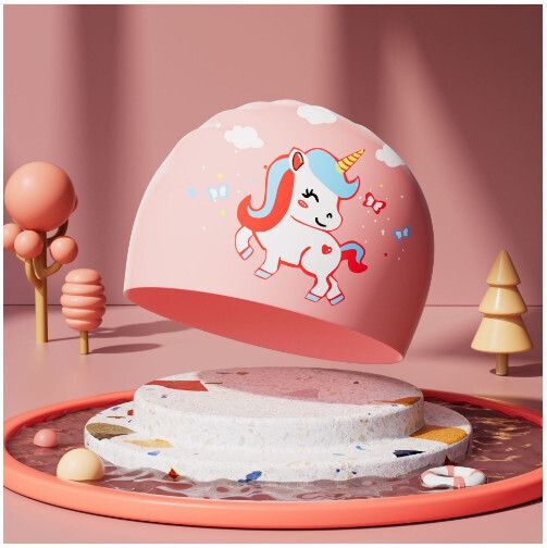 兒童矽膠可愛泳帽（粉色獨角獸）#H324003068