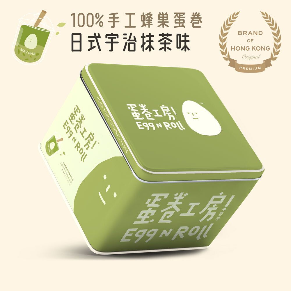 【宇治抹茶味】手工蜂巢蛋卷 淨重400g|少少甜|獨立鋁袋防潮包裝(每2條) | 12包 24入|新鮮雞蛋配方|採用新西蘭奶源 | 香脆蛋捲|無添加防腐劑|送禮必備|綠茶