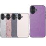 適用於iPhone 16 黑邊閃粉防摔手機保護殼（銀色）