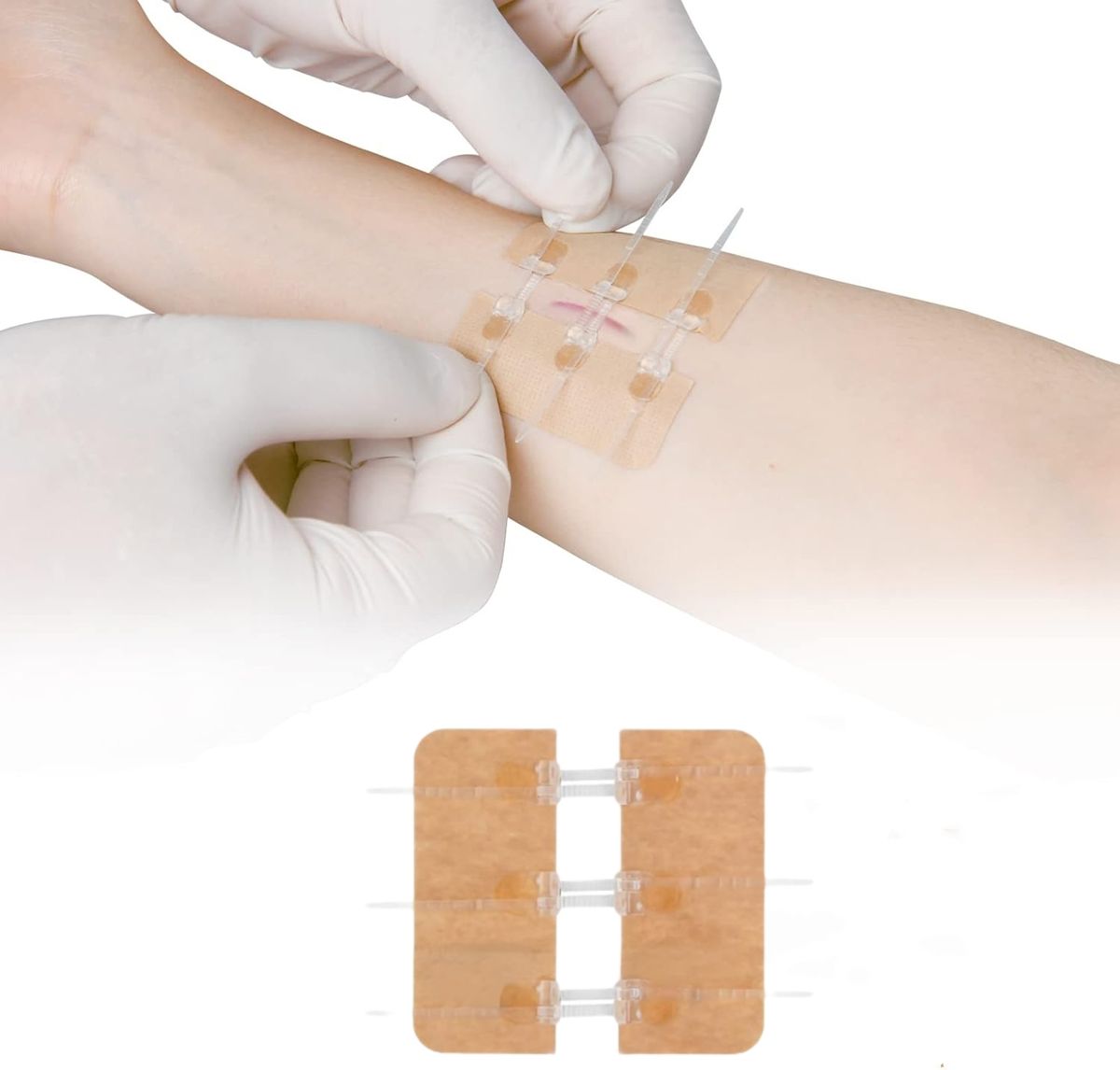 1PC PU Zip Stitch Laceration Repair Without Stitches Butterfly Bandaids Quick Clot Emergency Wound