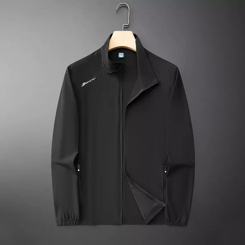 运动速干防晒夹克男春秋季户外休闲风衣爸爸装旅游单层轻薄外套