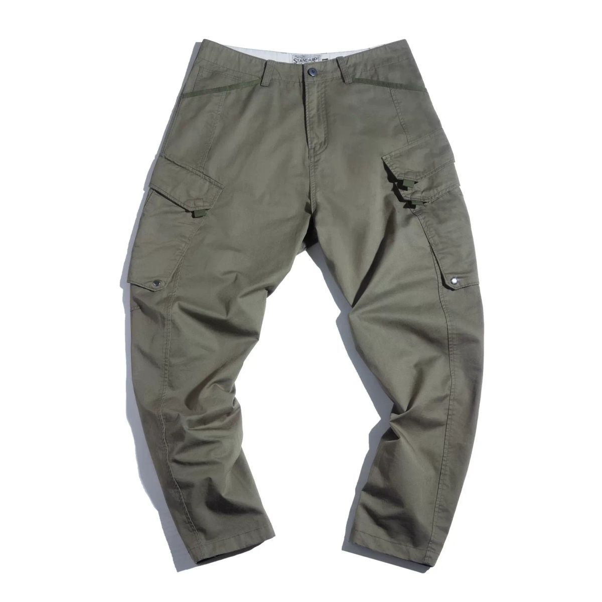 马登工装 美式复古Arc弯刀休闲裤多口袋机能军绿直筒束脚裤子男春