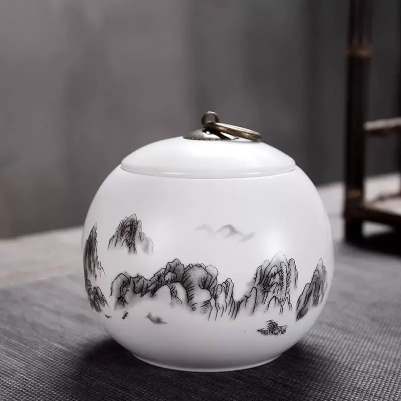 陶瓷大號茶葉包裝盒密封儲藏罐開片啞光半斤裝可LOGO