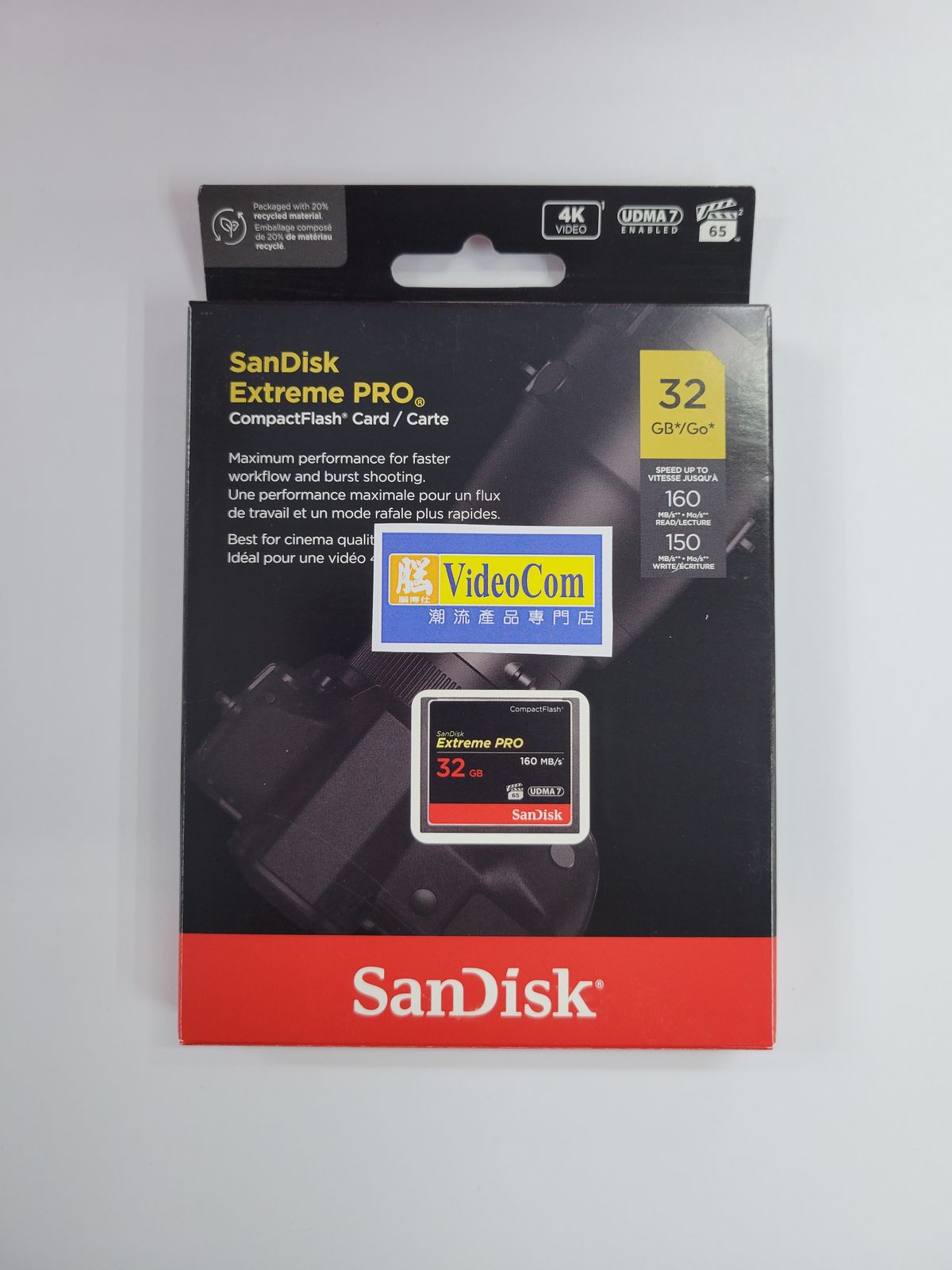 32GB Extreme PRO Compact Flash 4K CF 記憶卡 (160MB/s) (SDCFXPS-032) 619659102432