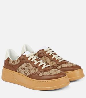 Gucci GG Canvas leather-trimmed sneakers