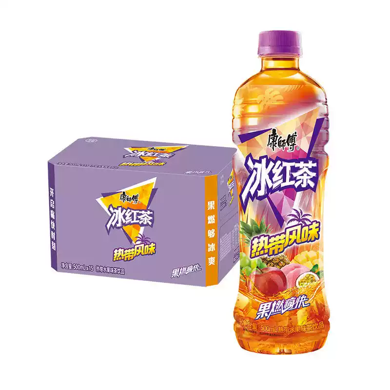 康師傅500ml*15瓶熱帶風味冰紅茶飲料調味飲品整箱平行進口