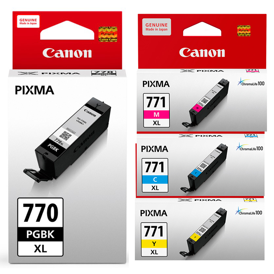 PGI-770XL + CLI-771XL Cyan/Magenta/Yellow High Volume Original Ink Cartridge Set Parallel import