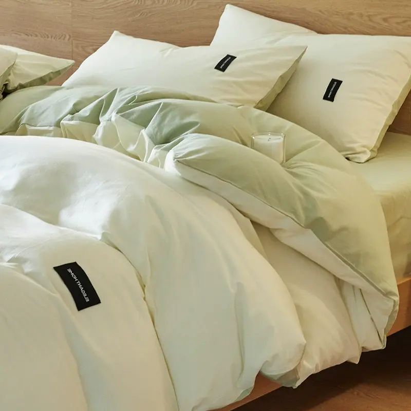 纯棉床上四件套全棉2025新款日系被套简约单人床单被罩三件套平行进口