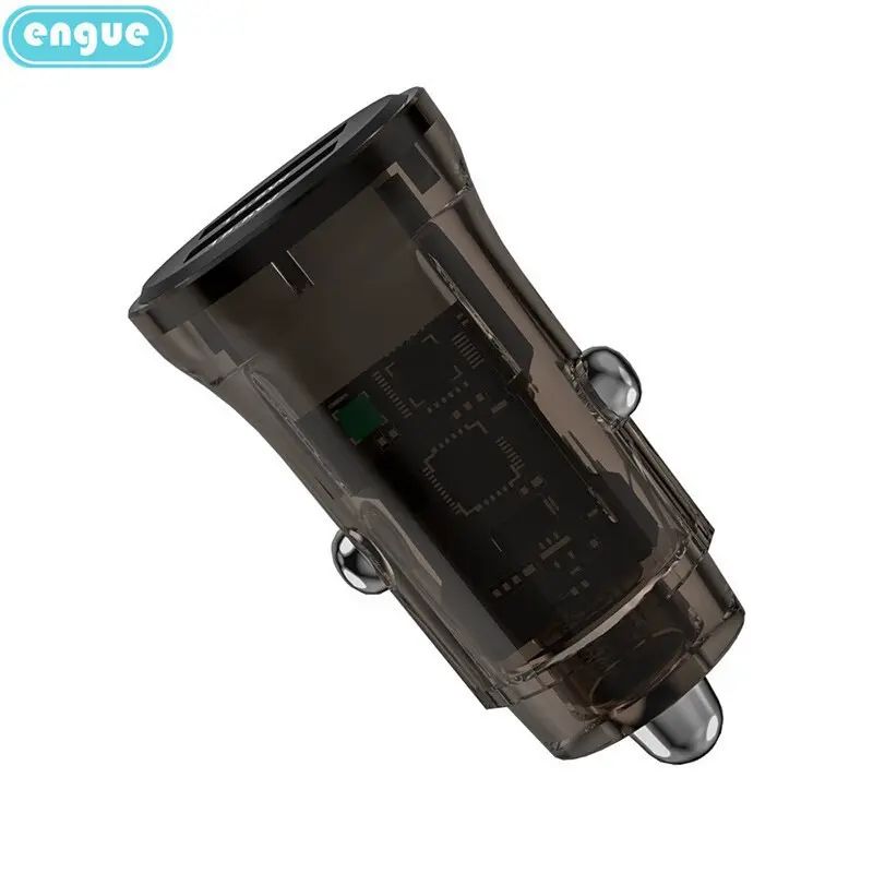 engue-EnGue-New Car Charger with Transparent Housing, 15W + 2 USB Outputs, Fast Charging for Phones,