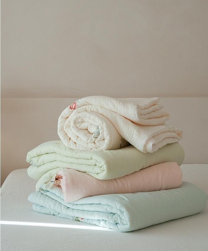 有機霧感棉紗大豆冷氣被| A類夏季純棉有機雙層紗夏涼被單雙人可機洗兒童空調被薄被