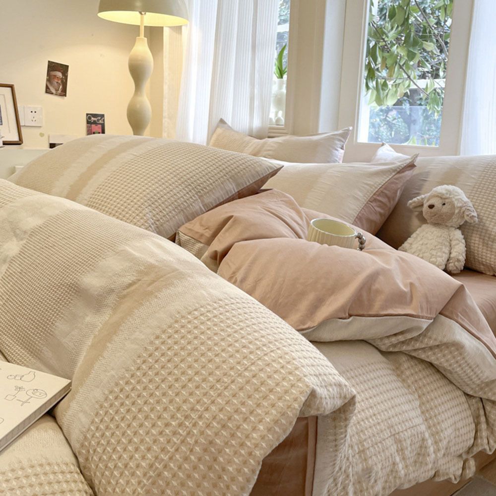 Coffee Pure cotton four piece set | A-class bedding | Soft and breathable four piece set (LCA340)