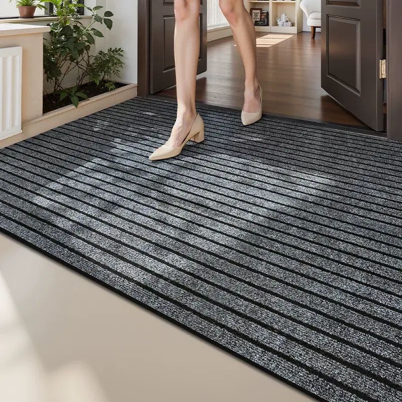 大江防滑刮泥地墊 可裁剪門口地毯 入戶玄關墊 熱賣- 條紋墊-灰色50*80cm 均碼