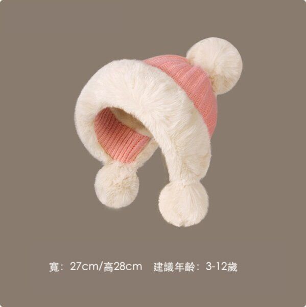 加絨保暖一體帽子圍巾(均碼 DRMZ30;粉色)