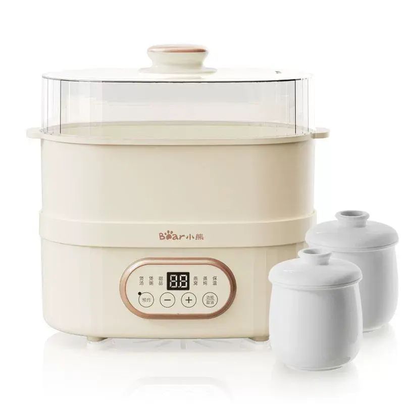 Bear/小熊电炖盅隔水炖上蒸下炖煮粥煲汤锅 DDZ-C10V1 香港三脚插