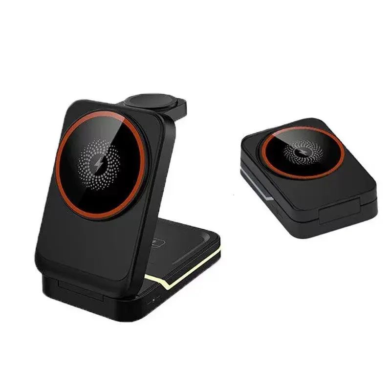 Three-in-one Foldable Magnetic Fast Charging Multi-functional Wireless Charger