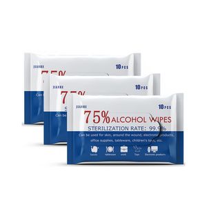 75% Alcohol Wipes (10 Pieces) 3 Pack 