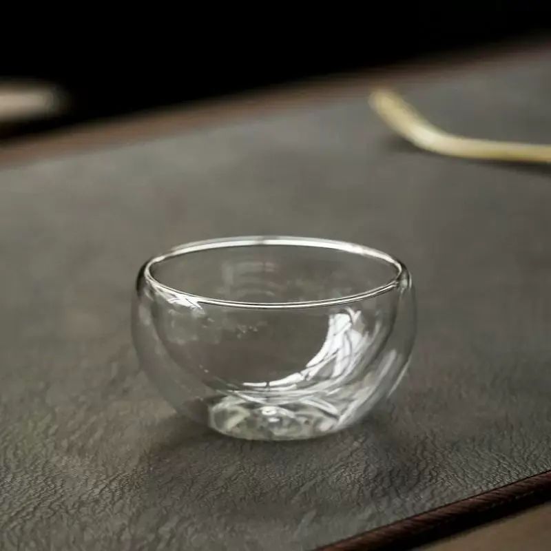 南瓜品茶杯耐热玻璃茶杯套装家用办公透明泡茶杯双层隔热水杯